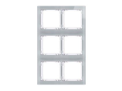 Modular glass effect frame 6 bays (2 horizontal, 3 vertical; frame: grey, rear: white)