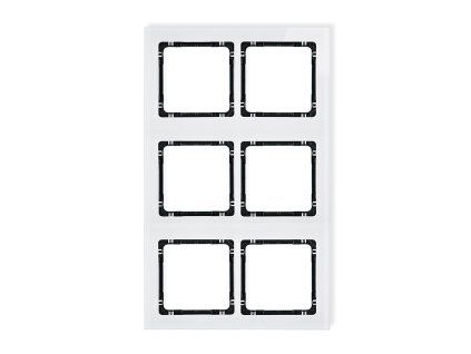 Modular glass effect frame 6 bays (2 horizontal, 3 vertical; frame: white, rear: black)