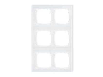 Modular glass effect frame 6 bays (2 horizontal, 3 vertical; frame: white, rear: white)