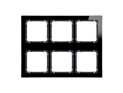 Modular glass effect frame 6 bays (3 horizontal, 2 vertical; frame: black, rear: black)