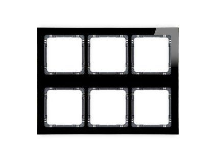 Modular glass effect frame 6 bays (3 horizontal, 2 vertical; frame: black, rear: graphite)