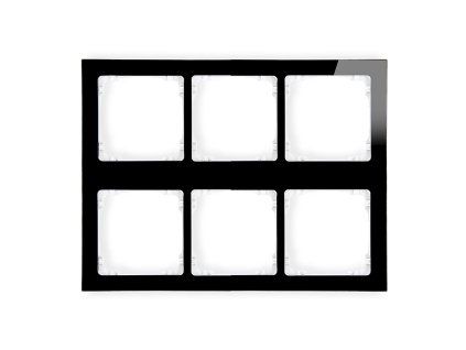 Modular glass effect frame 6 bays (3 horizontal, 2 vertical; frame: black, rear: white)