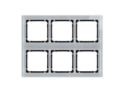 Modular glass effect frame 6 bays (3 horizontal, 2 vertical; frame: grey, rear: black)