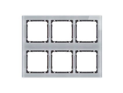 Modular glass effect frame 6 bays (3 horizontal, 2 vertical; frame: grey, rear: graphite)