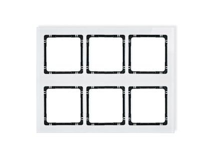Modular glass effect frame 6 bays (3 horizontal, 2 vertical; frame: white, rear: black)