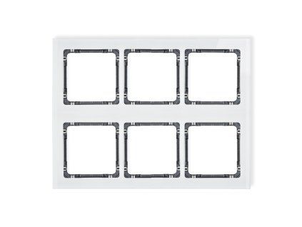 Modular glass effect frame 6 bays (3 horizontal, 2 vertical; frame: white, rear: graphite)