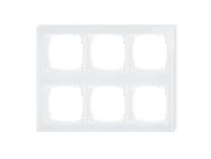 Modular glass effect frame 6 bays (3 horizontal, 2 vertical; frame: white, rear: white)