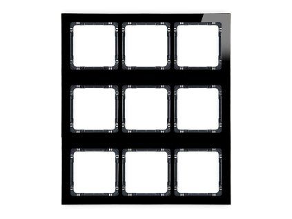 Modular glass effect frame 9 bays (3 horizontal, 3 vertical; frame: black, rear: black)