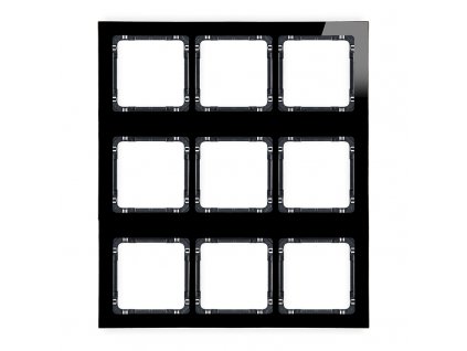 modulárny efekt skla frame 9 krabicová (3 horizontálne, 3 vertikálne; rámik: Čierna, zadný plast: Čierna)