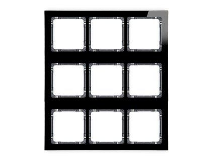 Modular glass effect frame 9 bays (3 horizontal, 3 vertical; frame: black, rear: graphite)