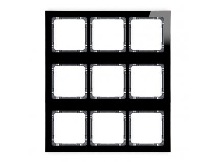 modulárny efekt skla frame 9 krabicová (3 horizontálne, 3 vertikálne; rámik: Čierna, zadný plast: Grafitová)