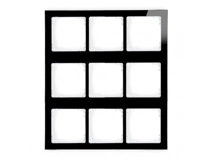 modulárny efekt skla frame 9 krabicová (3 horizontálne, 3 vertikálne; rámik: Čierna, zadný plast: Biela)