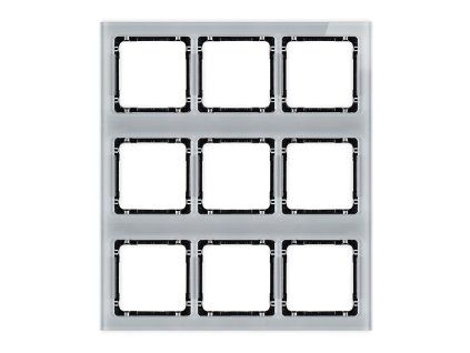 Modular glass effect frame 9 bays (3 horizontal, 3 vertical; frame: grey, rear: black)