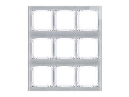 Modular glass effect frame 9 bays (3 horizontal, 3 vertical; frame: grey, rear: white)