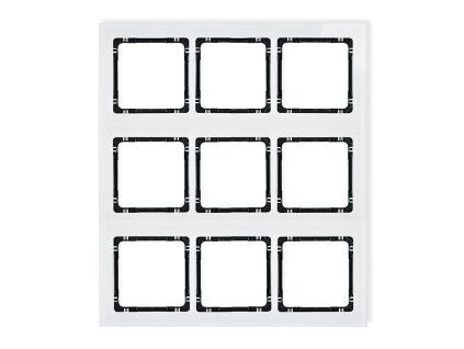 Modular glass effect frame 9 bays (3 horizontal, 3 vertical; frame: white, rear: black)