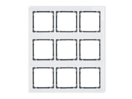 Modular glass effect frame 9 bays (3 horizontal, 3 vertical; frame: white, rear: graphite)