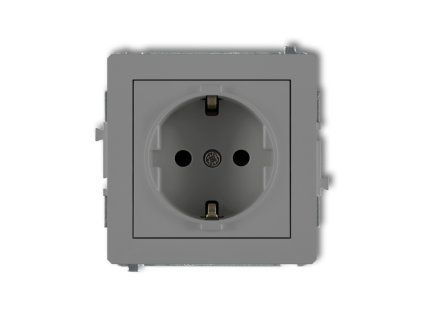 Single socket with the 2P+Z earth SCHUKO mechanism (with increased contact protection/shutter)
