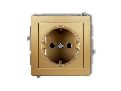 Single socket with the 2P+Z earth SCHUKO mechanism (with increased contact protection/shutter)
