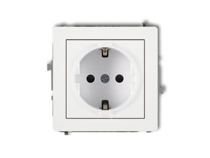 Single socket with the 2P+Z earth SCHUKO mechanism (with increased contact protection/shutter)