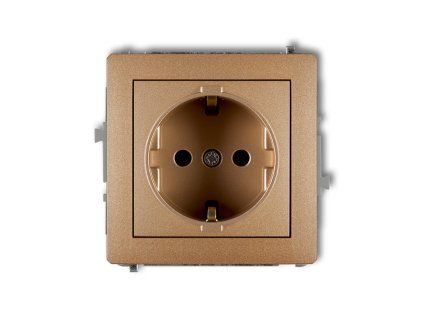 Single socket with the 2P+Z earth SCHUKO mechanism (with increased contact protection/shutter)