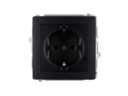 Single socket with the 2P+Z earth SCHUKO mechanism (with increased contact protection/shutter)