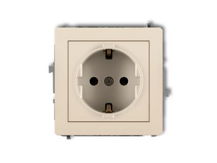 Single socket with the 2P+Z earth SCHUKO mechanism (with increased contact protection/shutter)