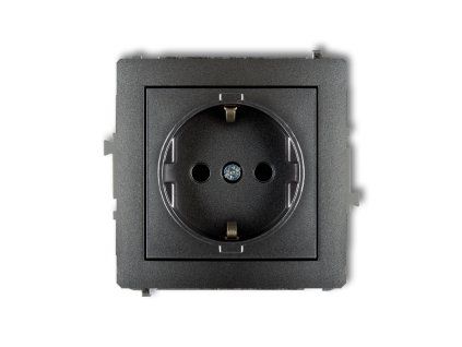 Single socket with the 2P+Z earth SCHUKO mechanism (with increased contact protection/shutter)