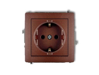 Single socket with the 2P+Z earth SCHUKO mechanism (with increased contact protection/shutter)