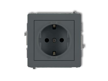 Single socket with the 2P+Z earth SCHUKO mechanism (with increased contact protection/shutter)