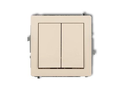 Two-circuit push button mechanism (double push button without pictograms