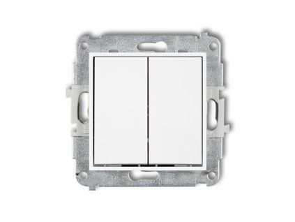 Two-circuit push button mechanism (double push button without pictograms