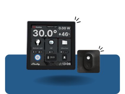 Shelly Wall Display Čierny nástenný ovládací panel Shelly + Shelly BLU H&T (Čierny)