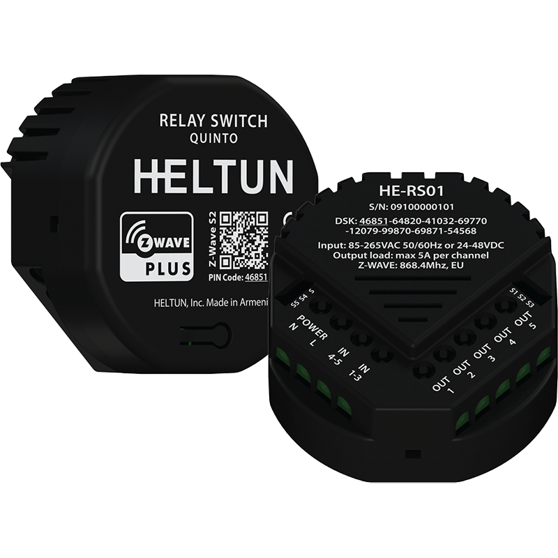 Heltun Quinto - 5 kanálové Z-Wave relé