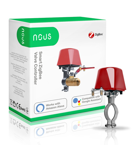 Nous Inteligentný ZigBee ventil na vodu/plyn pre TUYA