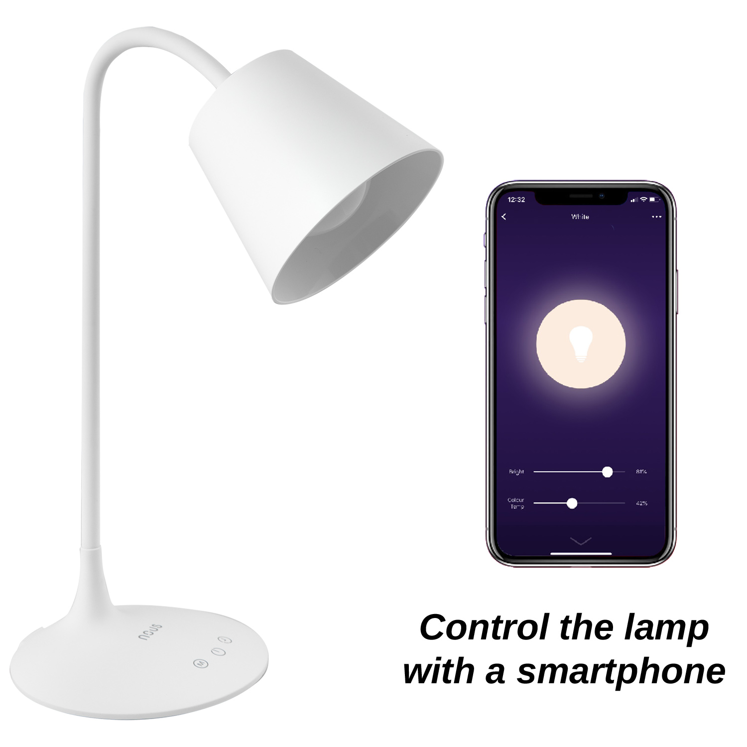 Smart Stolová Lampa WiFi Nous S2 biela