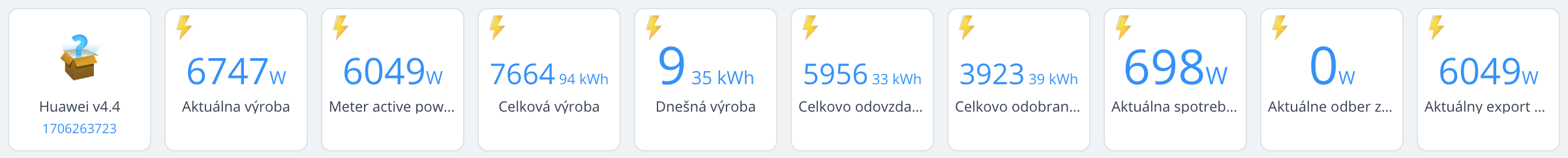 Huawei solar QA integrácia pre HC3/HC3L/YH