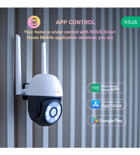 NOUS W6 Smart WiFi PTZ vonkajšia mini IP kamera 3MP pre TUYA