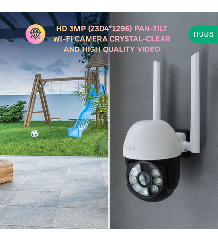 NOUS W6 Smart WiFi PTZ vonkajšia mini IP kamera 3MP pre TUYA