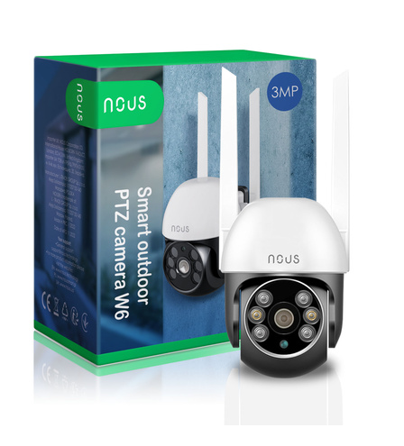 NOUS W6 Smart WiFi PTZ vonkajšia mini IP kamera 3MP pre TUYA