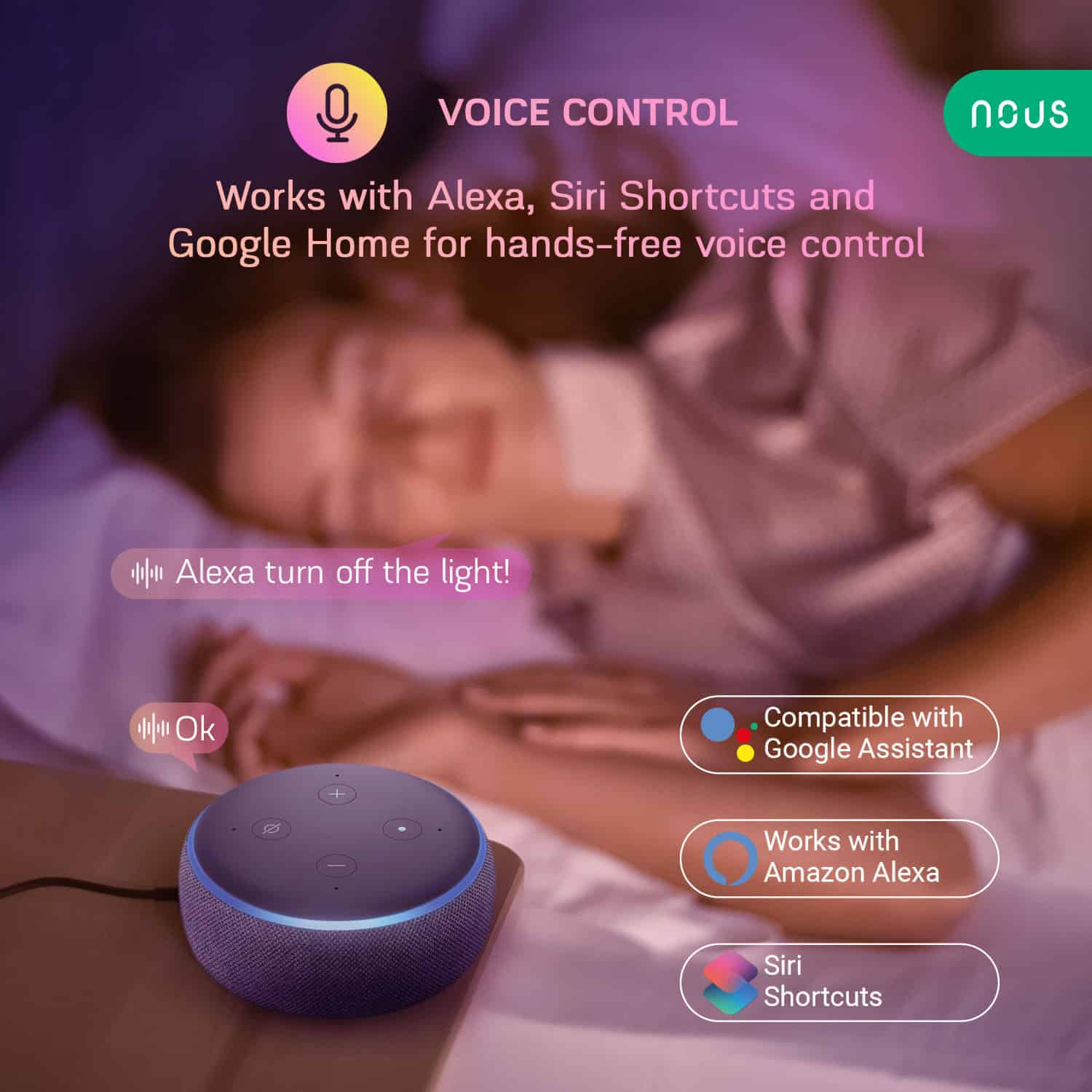 Nous Smart ZigBee RGBW Žiarovka E27 pre TUYA