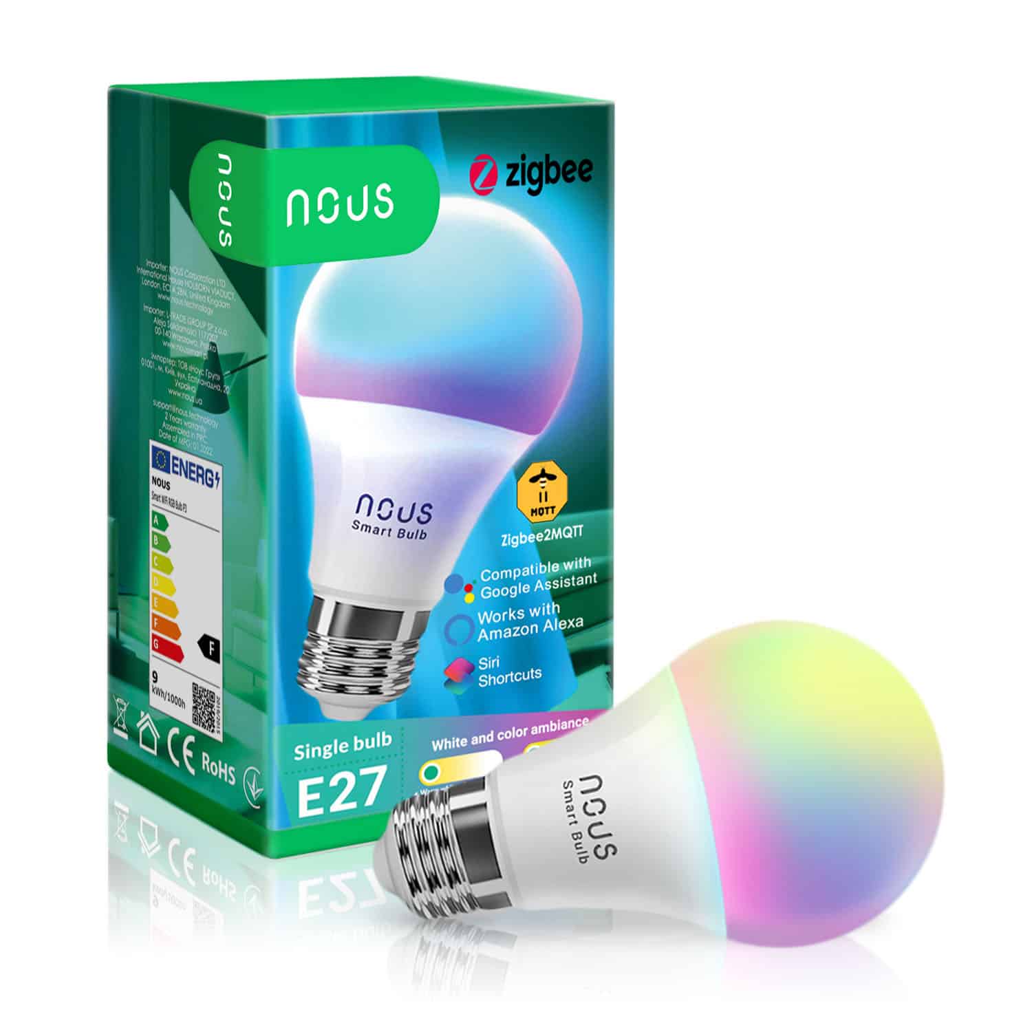 Nous Smart ZigBee RGBW Žiarovka E27 pre TUYA