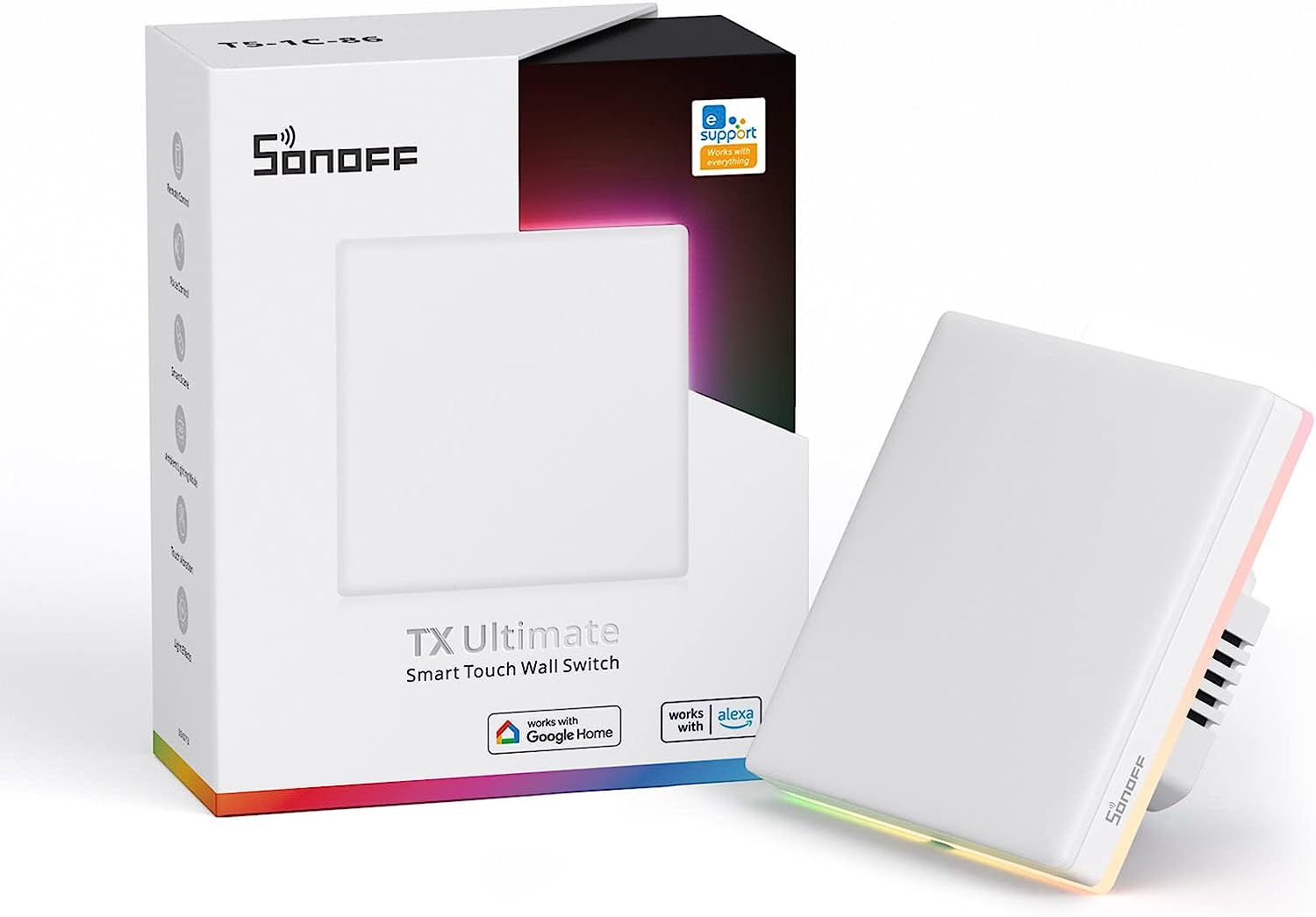 Sonoff TX Ultimate 2 kanálový WiFi dotykový vypínač s podsvietením