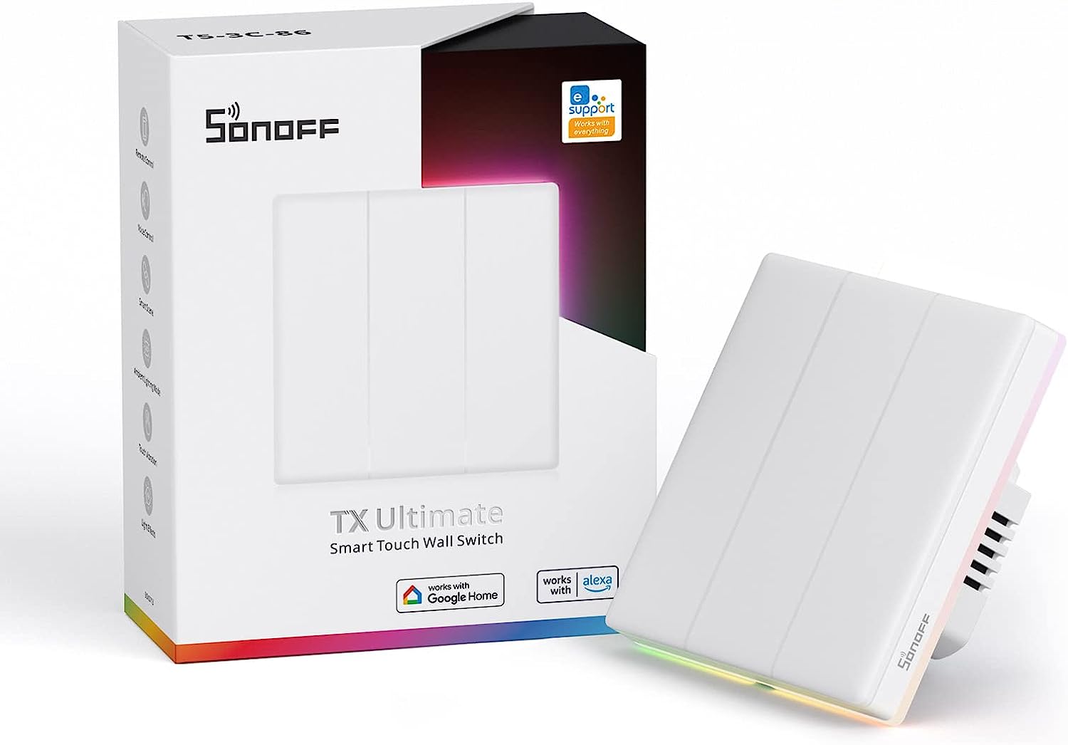 Sonoff TX Ultimate 3 kanálový WiFi dotykový vypínač s podsvietením