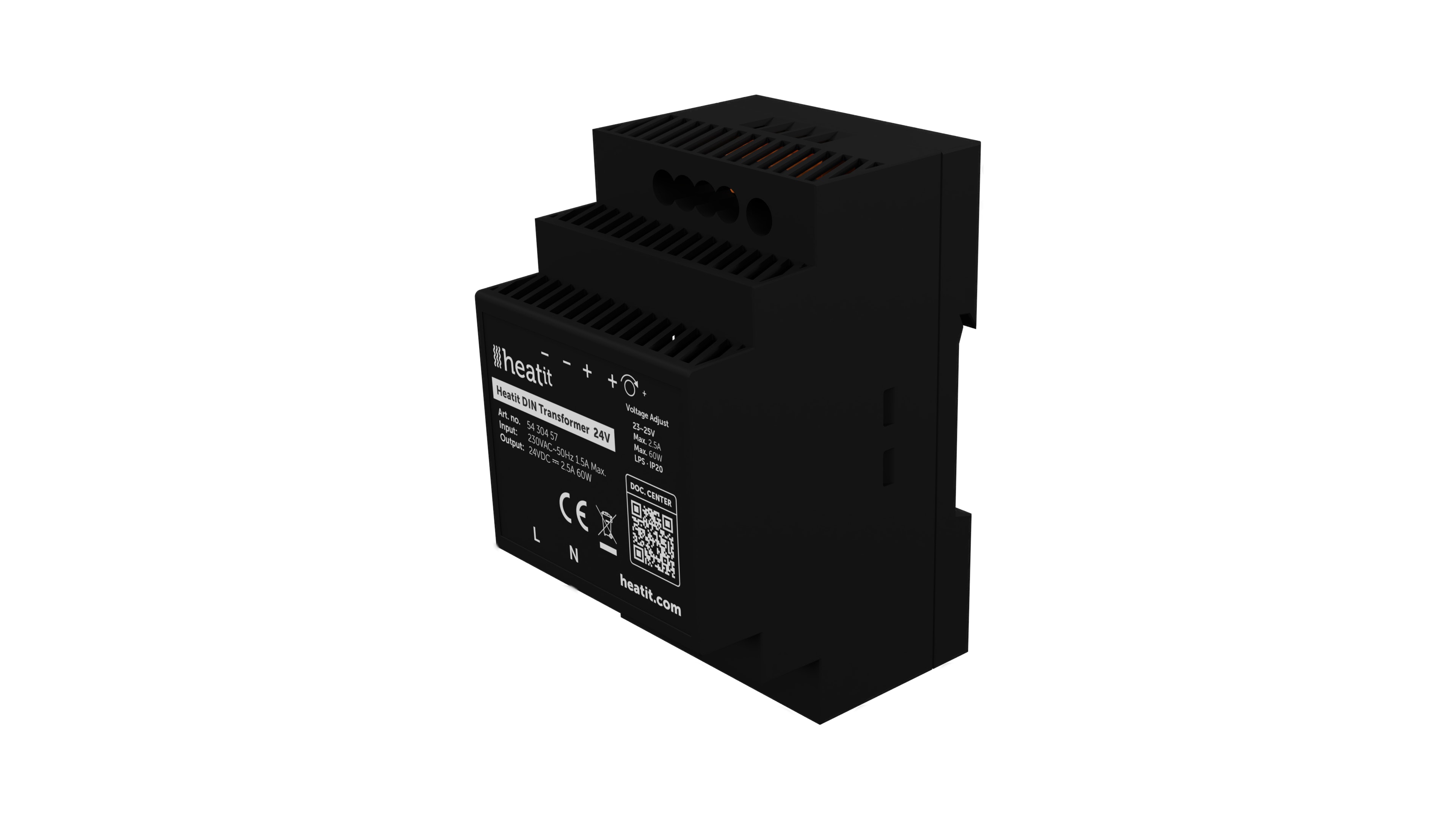 HeatIT DIN napájací zdroj 24VDC, 2.5A, 60W