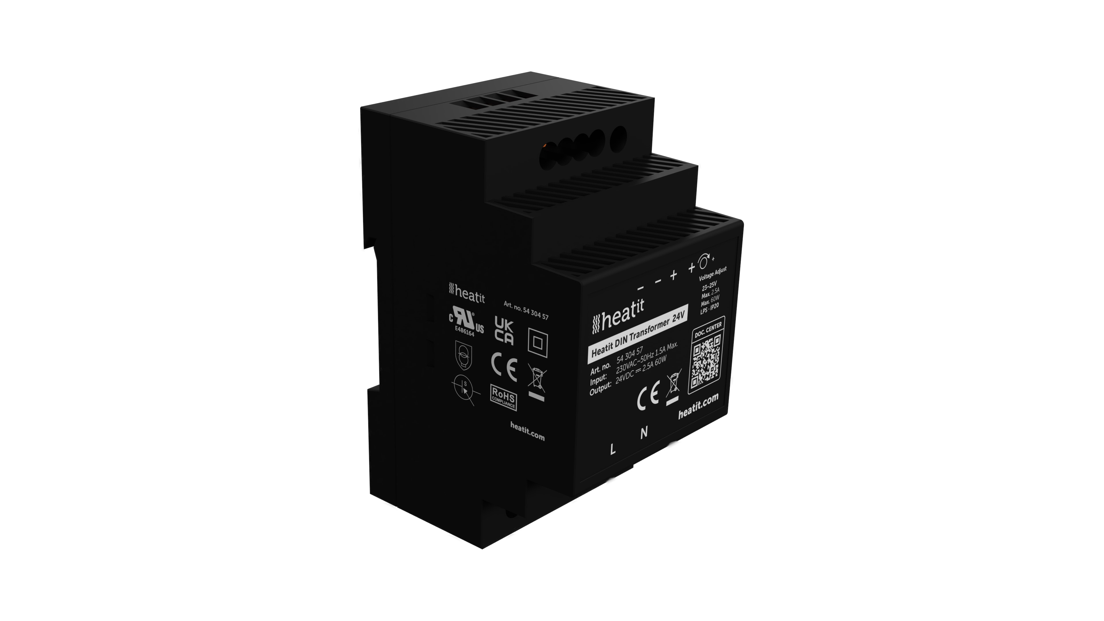 HeatIT DIN napájací zdroj 24VDC, 2.5A, 60W