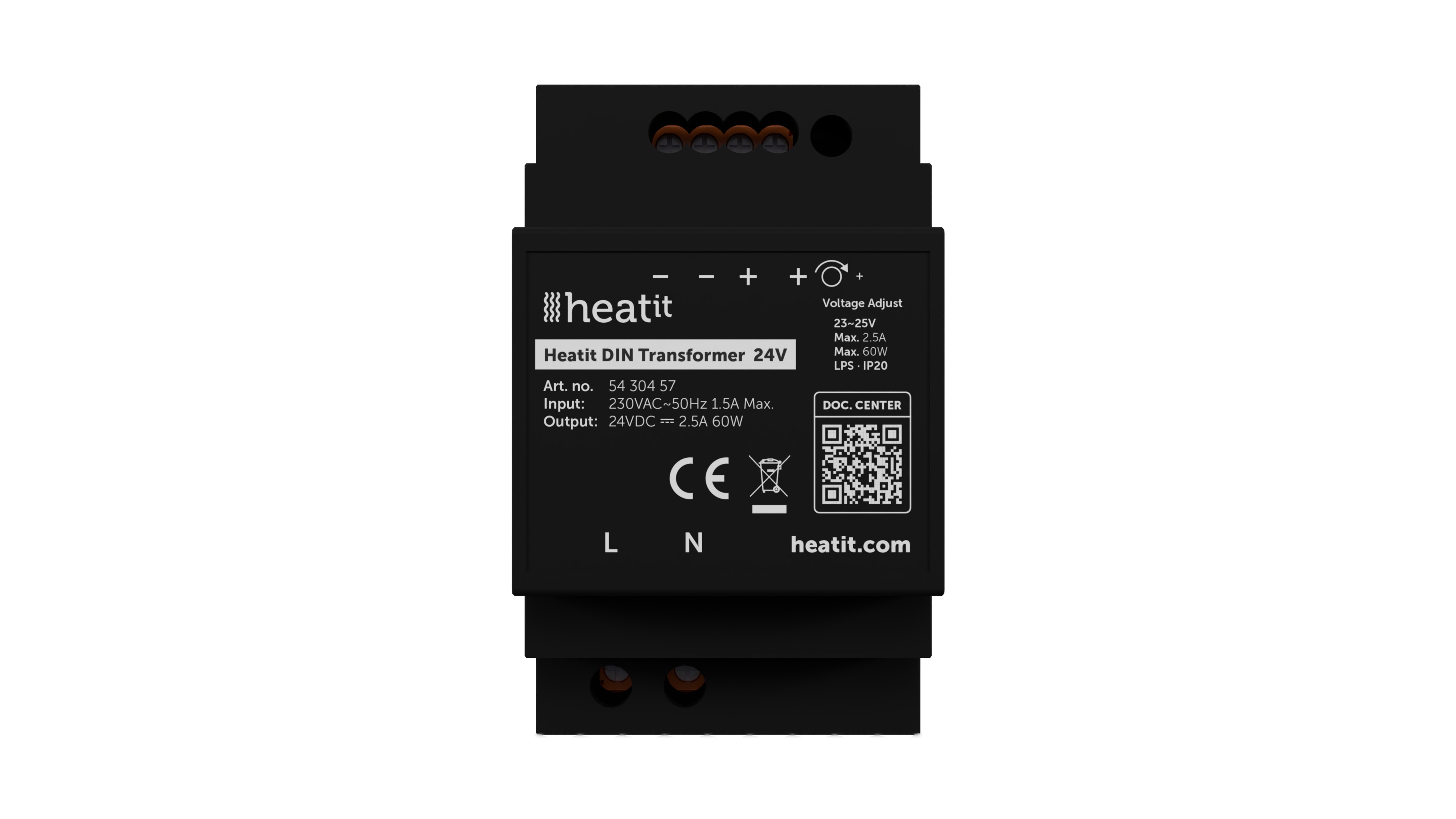 HeatIT DIN napájací zdroj 24VDC, 2.5A, 60W