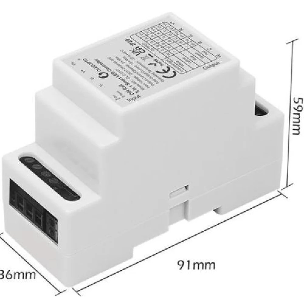 5v1 Zigbee ovládač LED pásov na DIN lištu Gledopto