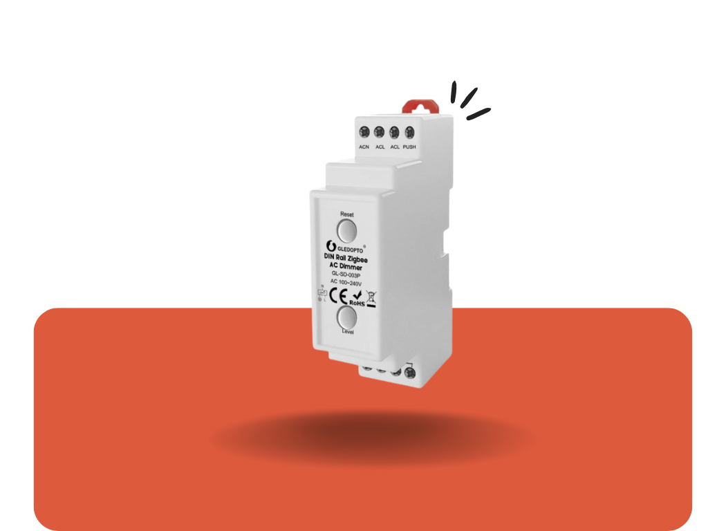 PRO AC Stmievač na DIN lištu Zigbee 3.0 gledopto