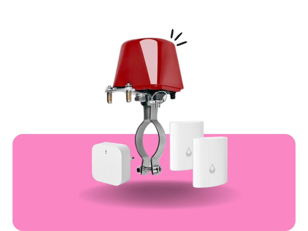 Sada Zigbee ventil na vodu + 2 senzory úniku vody + Zigbee brána