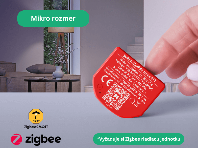 Nous B1Z Smart Zigbee relé(1 kanál, bez merania)